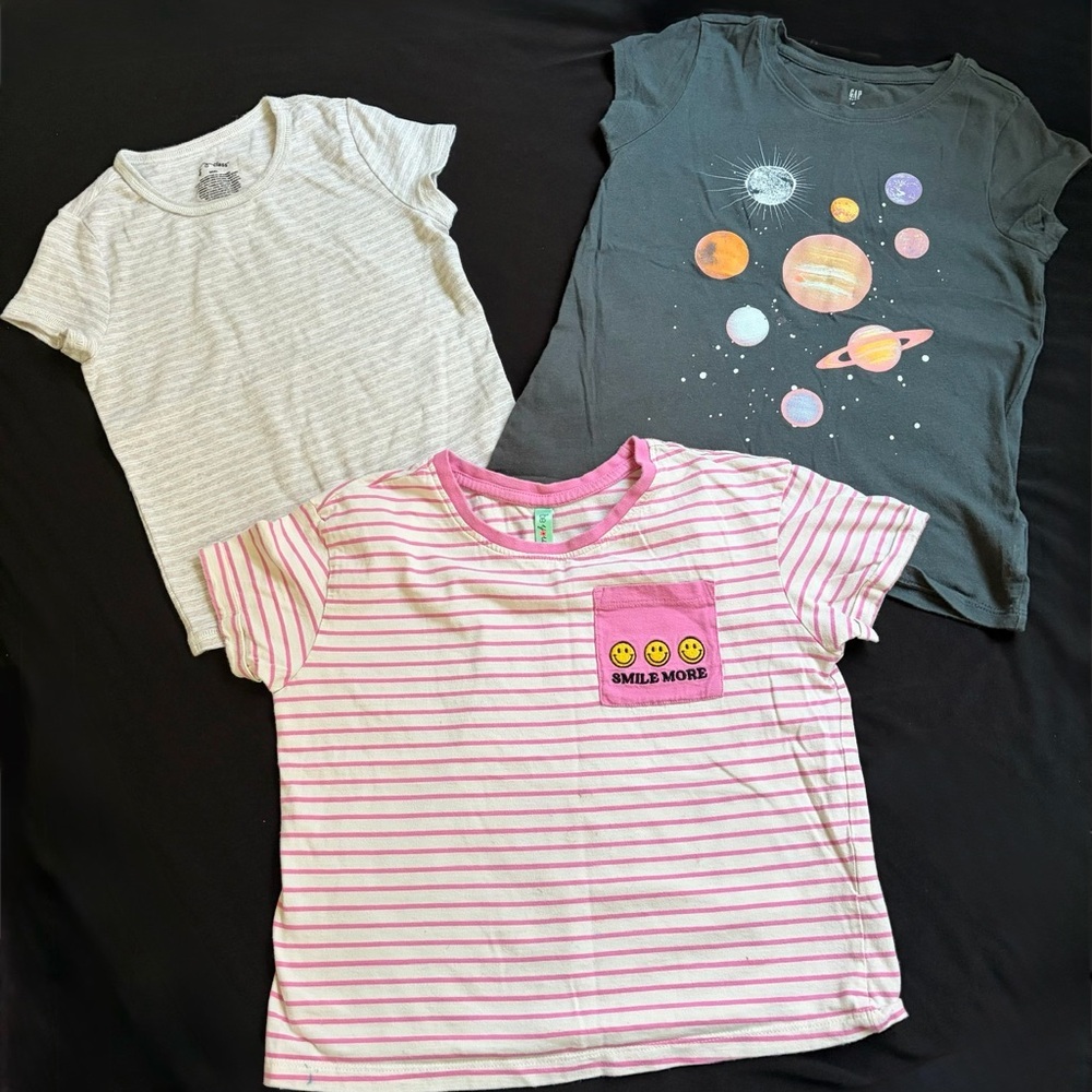 Set of Three Graphic and Striped T-Shirts